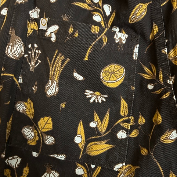 BIG BUD PRESS work pants w/ mushroom, garlic & daisies deadstock *size S - Picture 4 of 10